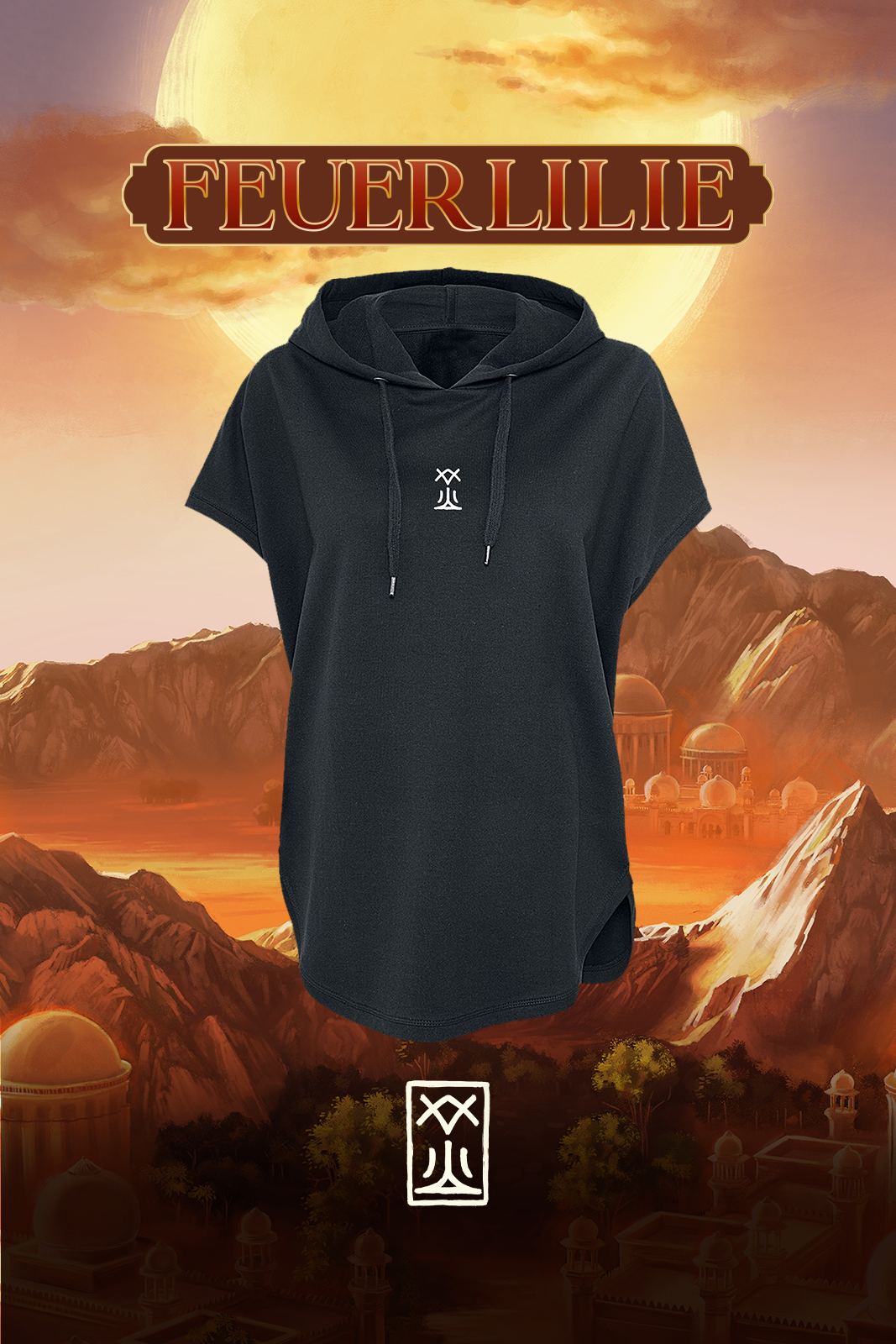 Kapuzen T-Shirt - Liza Grimm - Feuerlilie