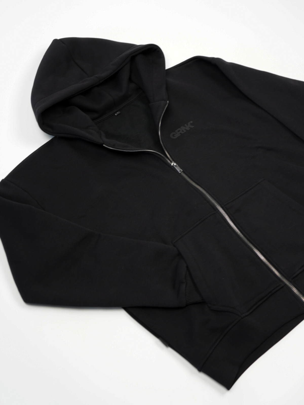 Oversized Zip Hoodie - GRNK Core - All Black