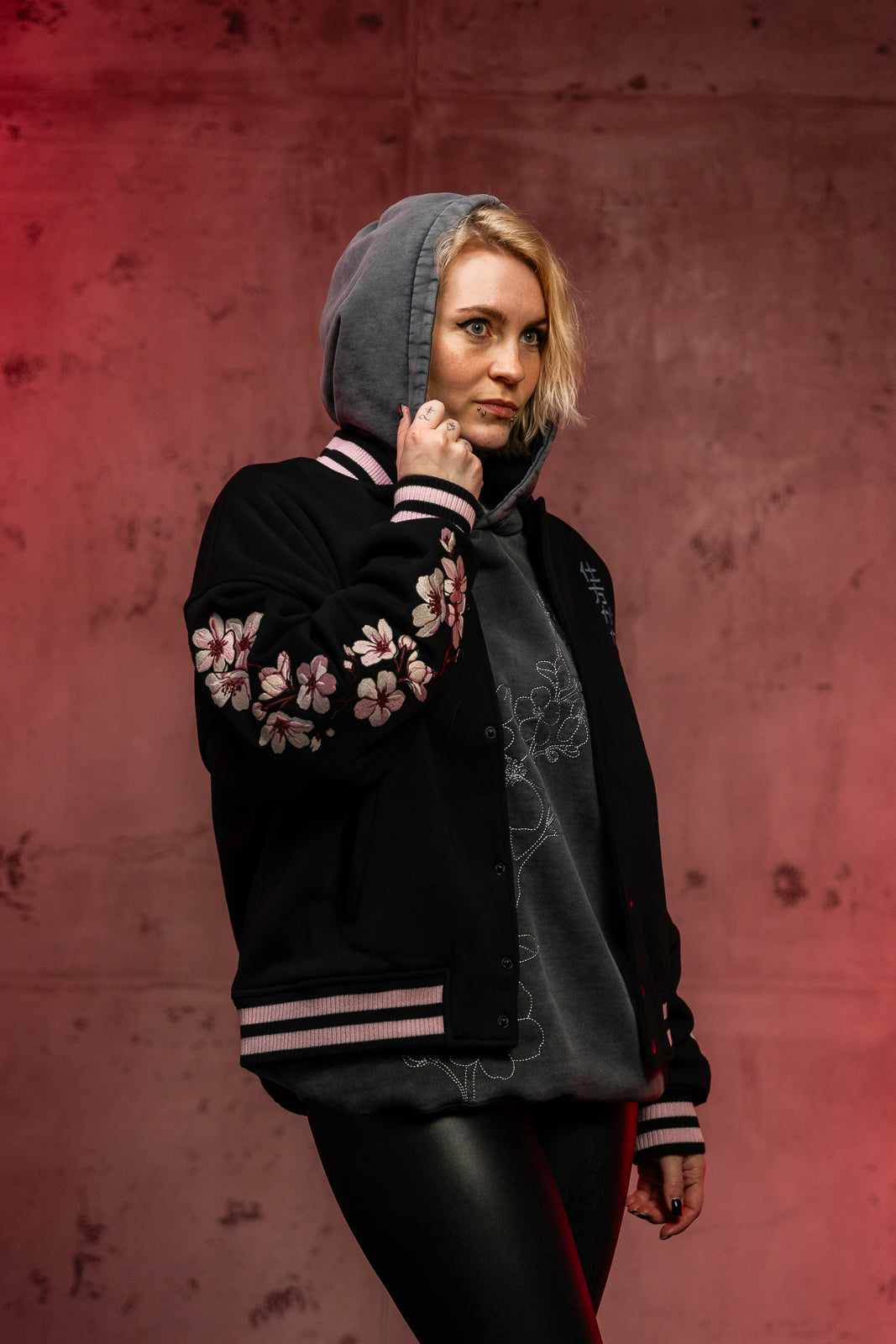 Oversized College Jacke - Pandorya -  Sakura Collection 🌸