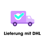 Wir liefern unsere Pakete mit DHL aus.