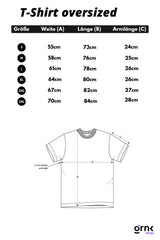 Größentabelle T-Shirt oversized